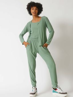 PINACOLADA - Women Green Stylish Casual Co-Ord (Set of 3)