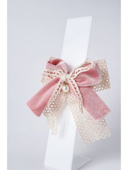 Petite and Posh - Velvet Bow Clip- Pink