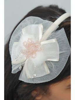 Petite and Posh - Fur Ball Hairband - White