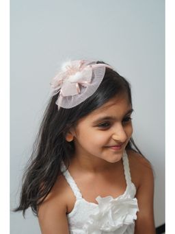 Petite and Posh - Fur Ball Hairband - Peach