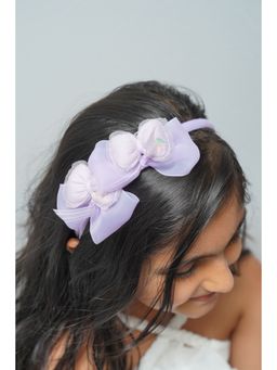 Petite and Posh - 2 Bow Hairband- Lavender