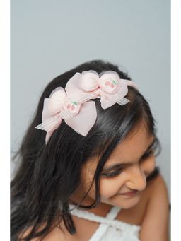Petite and Posh - 2 Bow Hairband- Peach