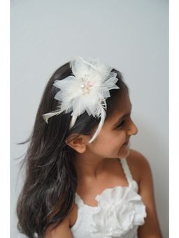 Petite and Posh - Feather Hairband- Off White