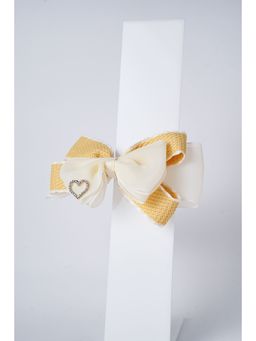 Petite and Posh - Heart Charm Bow - Yellow