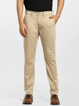Jack & Jones - Beige Mid Rise Regular Fit Pants