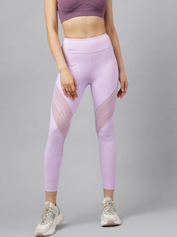Fitkin - Women Mesh Panel Training Tights - Lavender