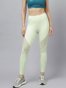 Fitkin - Women Mesh Panel Training Tights - Green