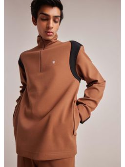 Muvazo - Brown Polyester Sweatshirt
