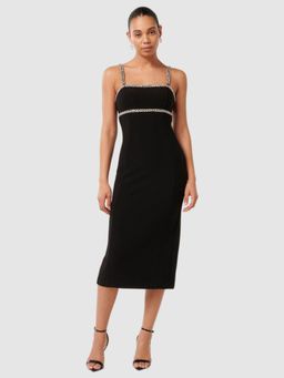 Forever New - Black Embellished Bodycon Midi Dress