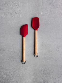 KitchenAid - Mini Birchwood Spatulas Set For thinKitchen - Empire Red, 2-Pc Set