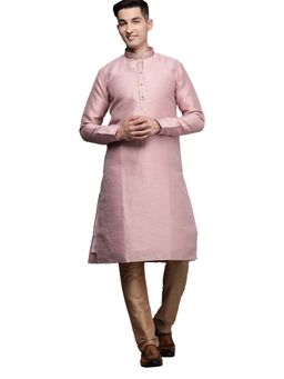 Manyavar - Pink Woven Design Kurta Churidar (Set of 2)