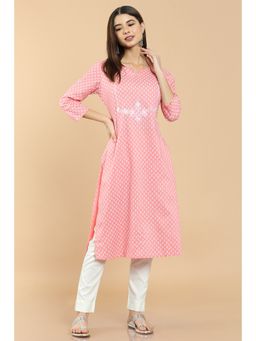 Soch - Peach Kurta with Woven Motifs