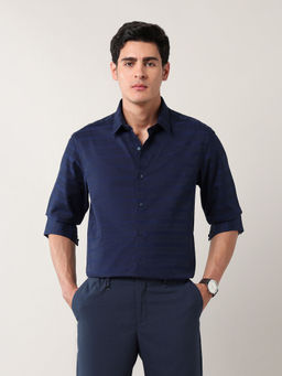 Arrow Newyork - Men Blue Stripes Formal Shirt