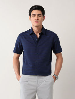 Arrow Newyork - Men Blue Stripes Formal Shirt