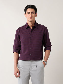 Arrow Newyork - Men Maroon Stripes Formal Shirt