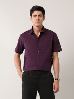 Arrow Newyork - Men Maroon Stripes Formal Shirt