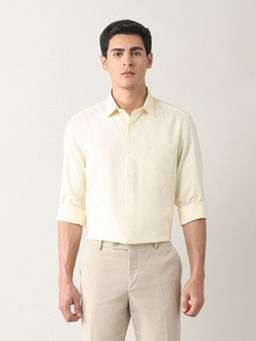 Arrow - Men Yellow Self Design Formal Shirt