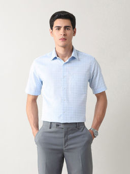 Arrow - Men Blue Checks Formal Shirt