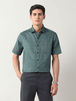 Arrow - Men Green Printed Formal Shirt