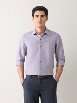 Arrow - Men Purple Solid Slim Formal Shirt