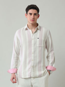 Arrow Sports - Men Multi-Color Stripes Slim Casual Shirt