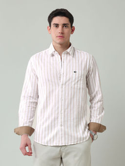 Arrow Sports - Men White Stripes Casual Shirt