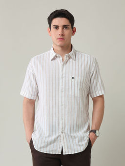 Arrow Sports - Men White Stripes Casual Shirt