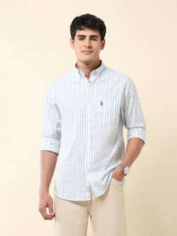 U.S. POLO ASSN. - Men Blue Stripes Casual Shirt