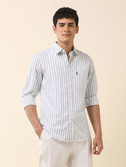 U.S. POLO ASSN. - Men Green Stripes Casual Shirt