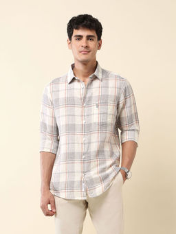 U.S. POLO ASSN. - Men White Checks Casual Shirt