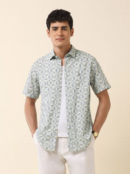 U.S. POLO ASSN. - Men Green Printed Casual Shirt