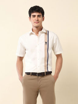 U.S. POLO ASSN. - Men White Stripes Formal Shirt