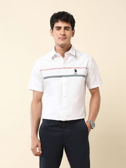 U.S. POLO ASSN. - Men White Stripes Formal Shirt