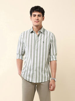 U.S. POLO ASSN. - Men Green Stripes Casual Shirt