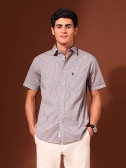 U.S. POLO ASSN. - Men Mauve Printed Casual Shirt