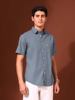 U.S. POLO ASSN. - Men Teal Printed Casual Shirt