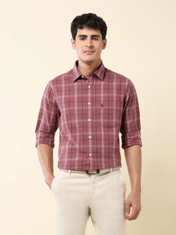 U.S. POLO ASSN. - Men Peach Checks Casual Shirt