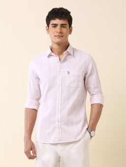 U.S. POLO ASSN. - Men Pink Checks Casual Shirt