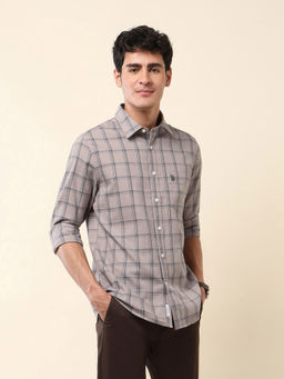 U.S. POLO ASSN. - Men Grey Checks Casual Shirt