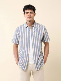 U.S. POLO ASSN. - Men Blue Stripes Casual Shirt