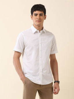 U.S. POLO ASSN. - Men White Solid Casual Shirt