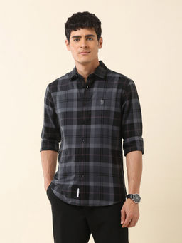U.S. POLO ASSN. - Men Black Checks Casual Shirt