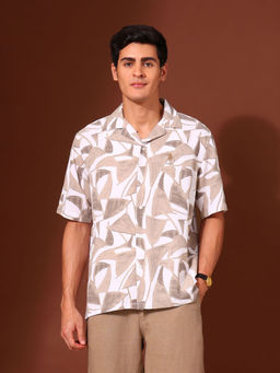 U.S. POLO ASSN. - Men Brown Abstract Casual Shirt