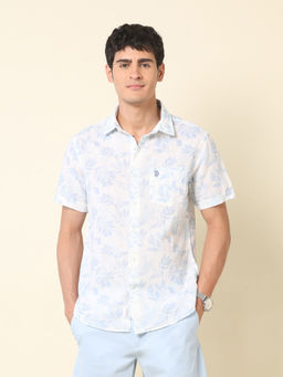 U.S. POLO ASSN. - Men Blue Printed Casual Shirt