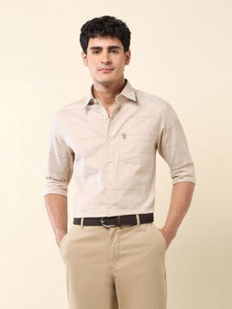 U.S. POLO ASSN. - Men Brown Checks Formal Shirt