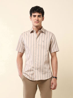 U.S. POLO ASSN. - Men Brown Stripes Casual Shirt