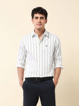 U.S. POLO ASSN. - Men White Stripes Casual Shirt