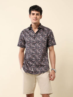 U.S. POLO ASSN. - Men Navy Blue Floral Casual Shirt
