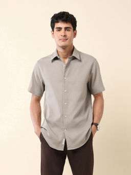 U.S. POLO ASSN. - Men Grey Self Design Casual Shirt