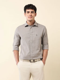 U.S. POLO ASSN. - Men Grey Solid Formal Shirt